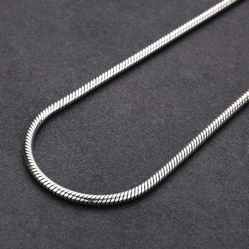Pure S925 Sterling Silver Necklace Men 3mm Snake Link Chain 34-35g 21.6inch