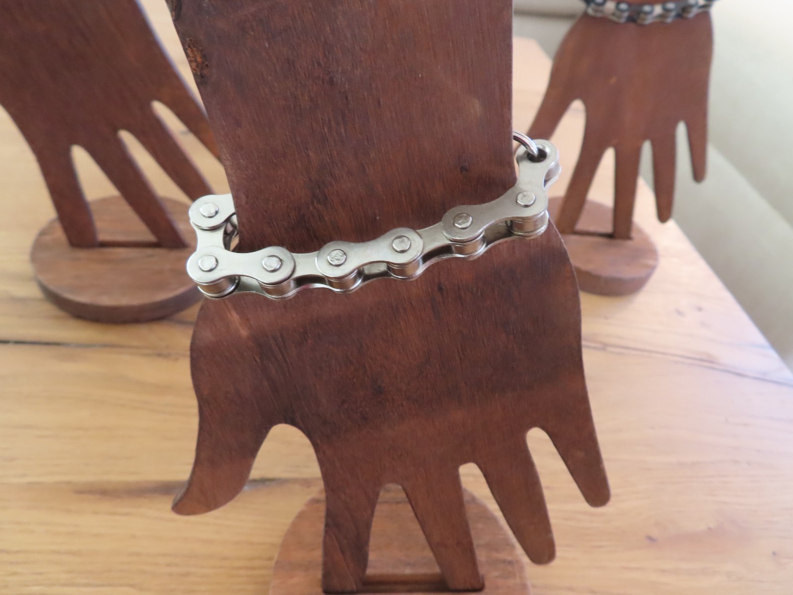 Cyclist Chain Bracelet Men Heavy Duty Industrial Steel Goth Bonus Biker Keychain