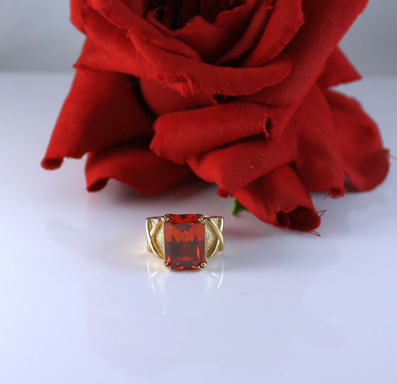 Sterling Silver Vermeil Ross Simonds Orange 9.11g Ring Size 6 CAT RESCUE