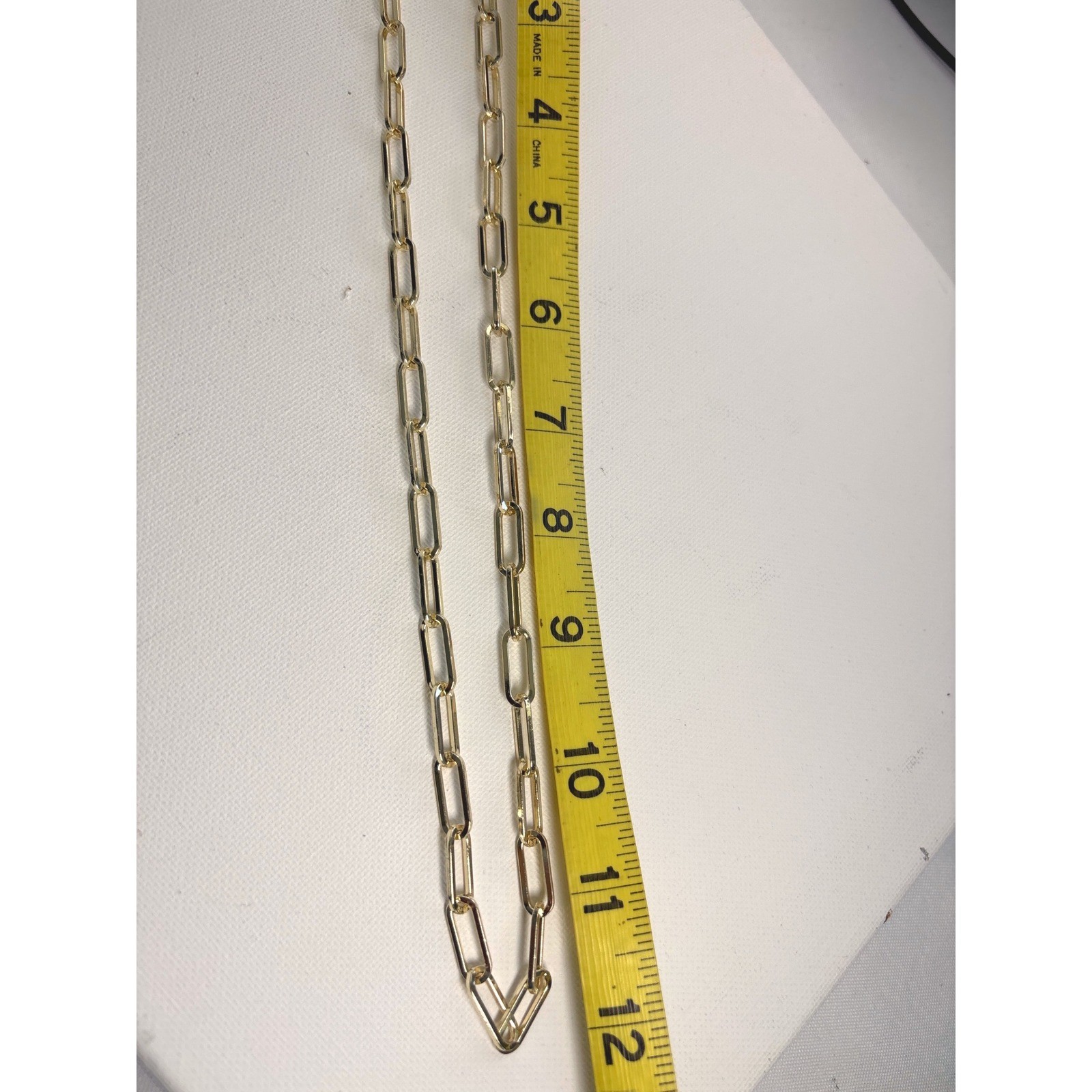 Necklace Gold Tone Metal Lobster Clasp Paperclip Link Style New