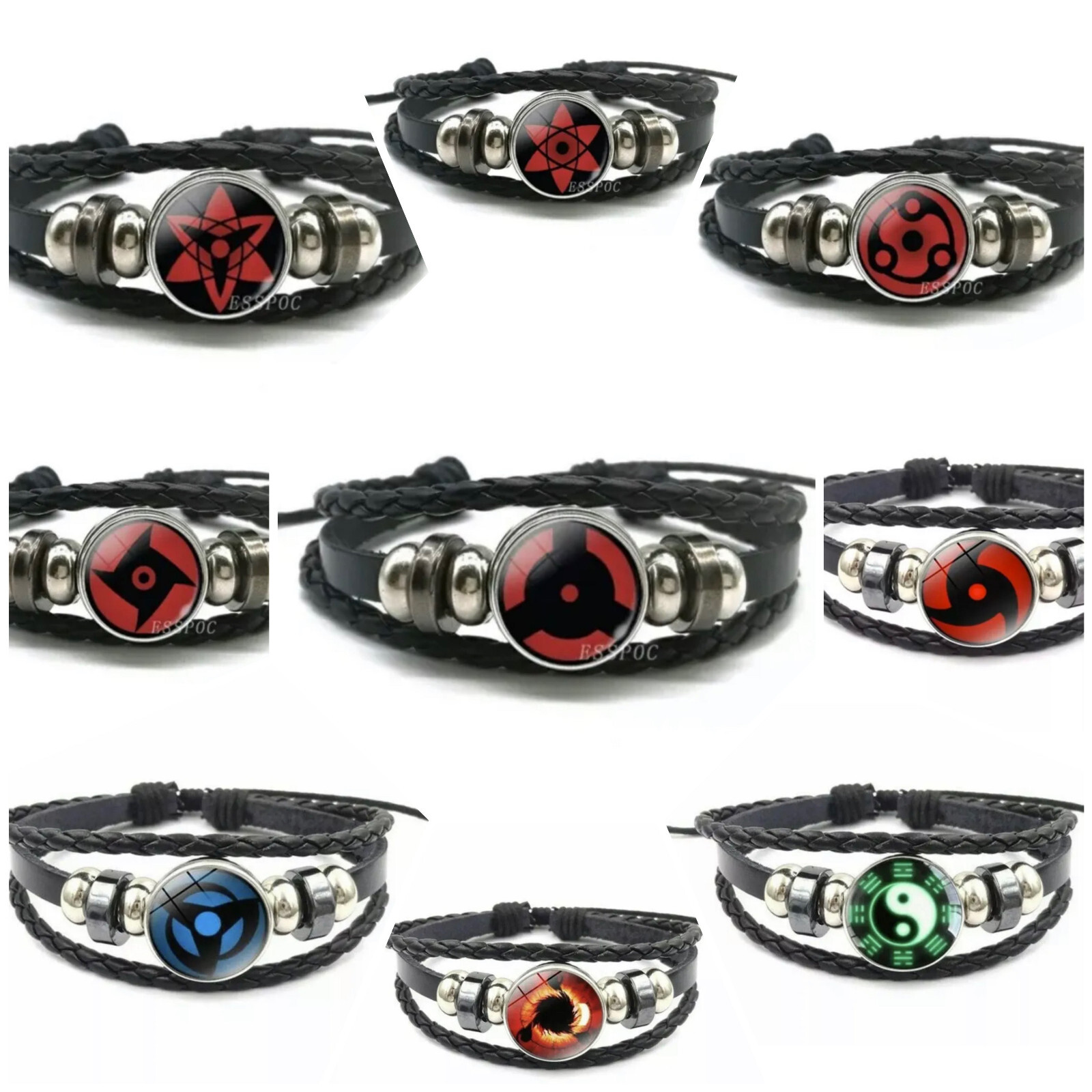 Naruto Anime Sharingan Bracelet Pick One Sasuke Kakashi Madara Obito Mangekyou