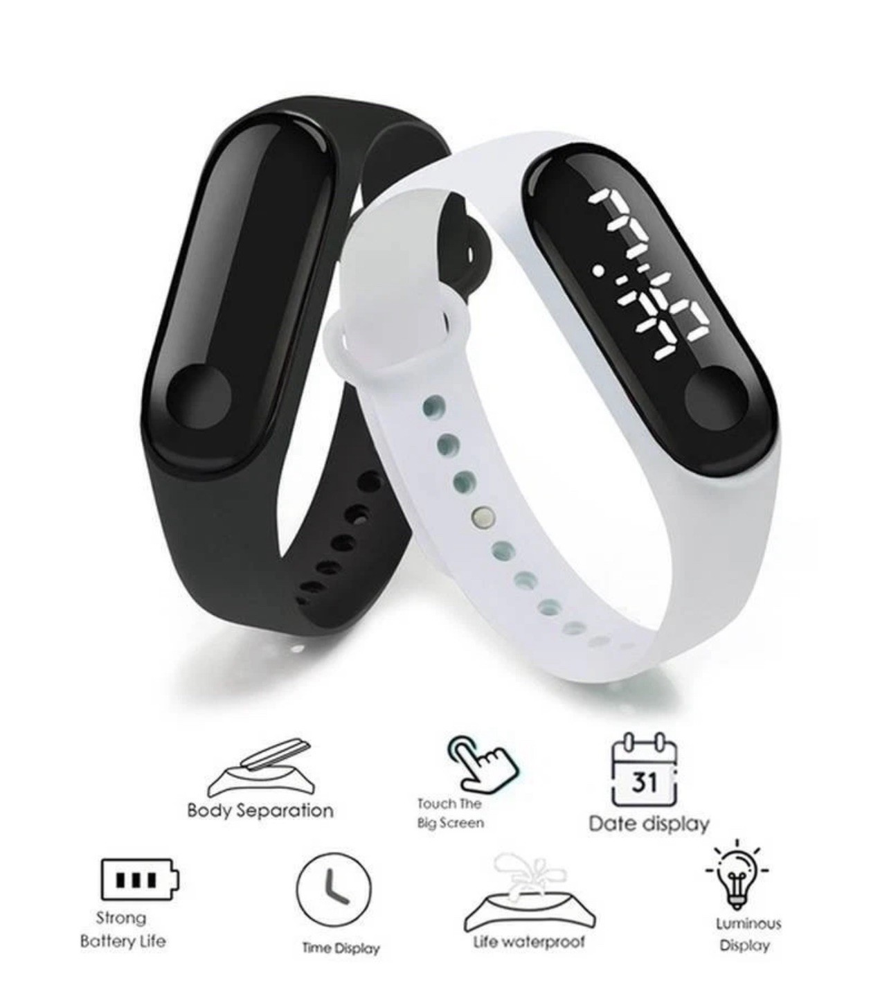 LED Digital Sport Watch Waterproof Wristwatch Men Women Boys Girls Kids Gift UK