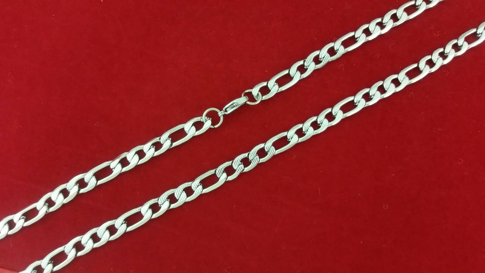 Stainless Steel Diamond Cut Figaro Link Chain Choker Necklace Anklet Bracelet