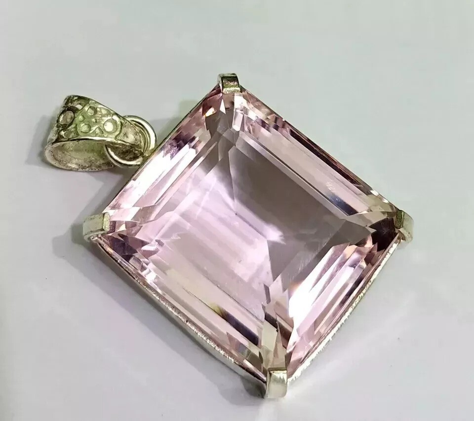 201 Ct GIE Certified Natural Pink Topaz 925 Solid Silver Pendant Loose Gemstone