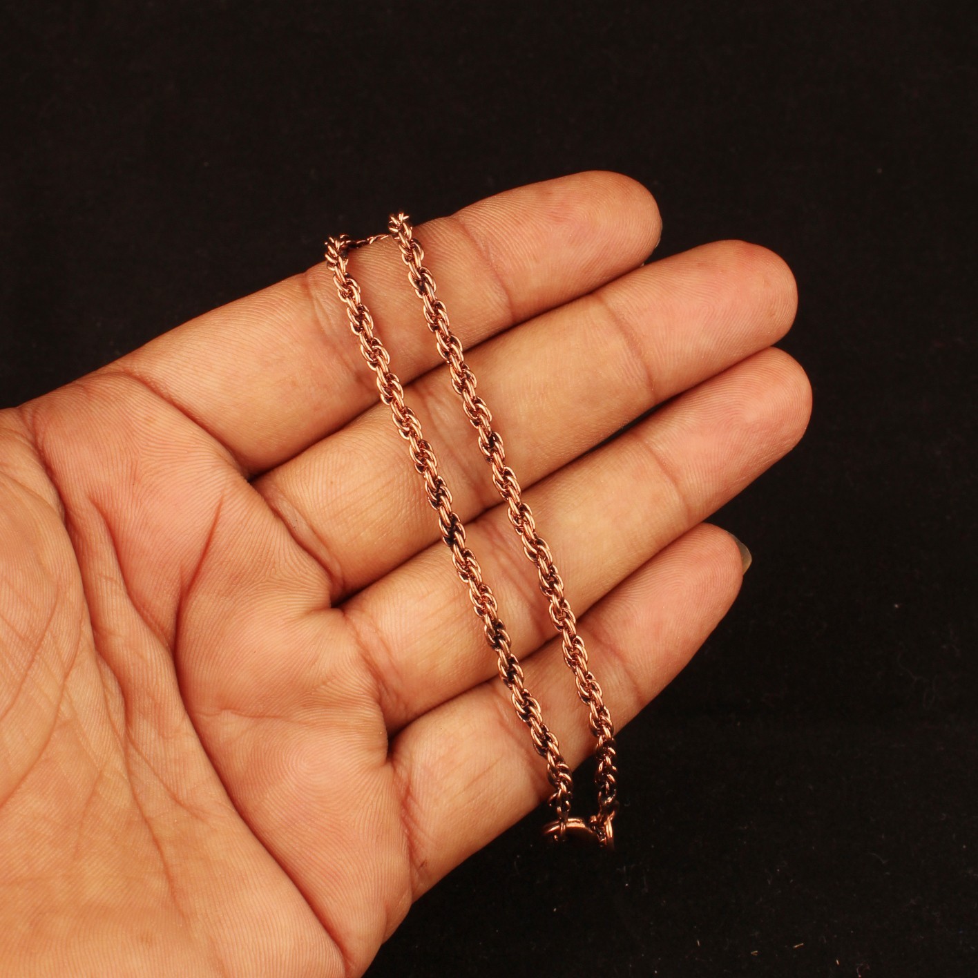 Pure Copper Rope Chain Anklet for Women, Handmade Copper Anklet