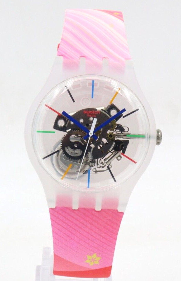New Swiss Swatch Beijing 2022 RED RIVERS AND MOUNTAINS Silicone Watch SO29Z105