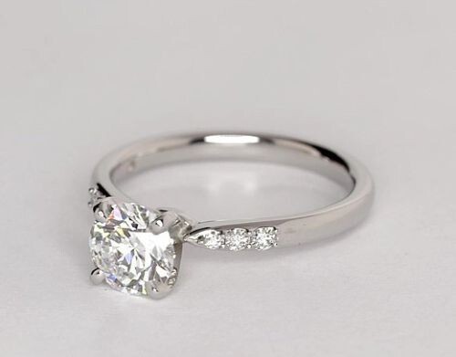 1.70 Ct Round Cut Real Moissanite Engagement Wedding Ring 925 Sterling Silver