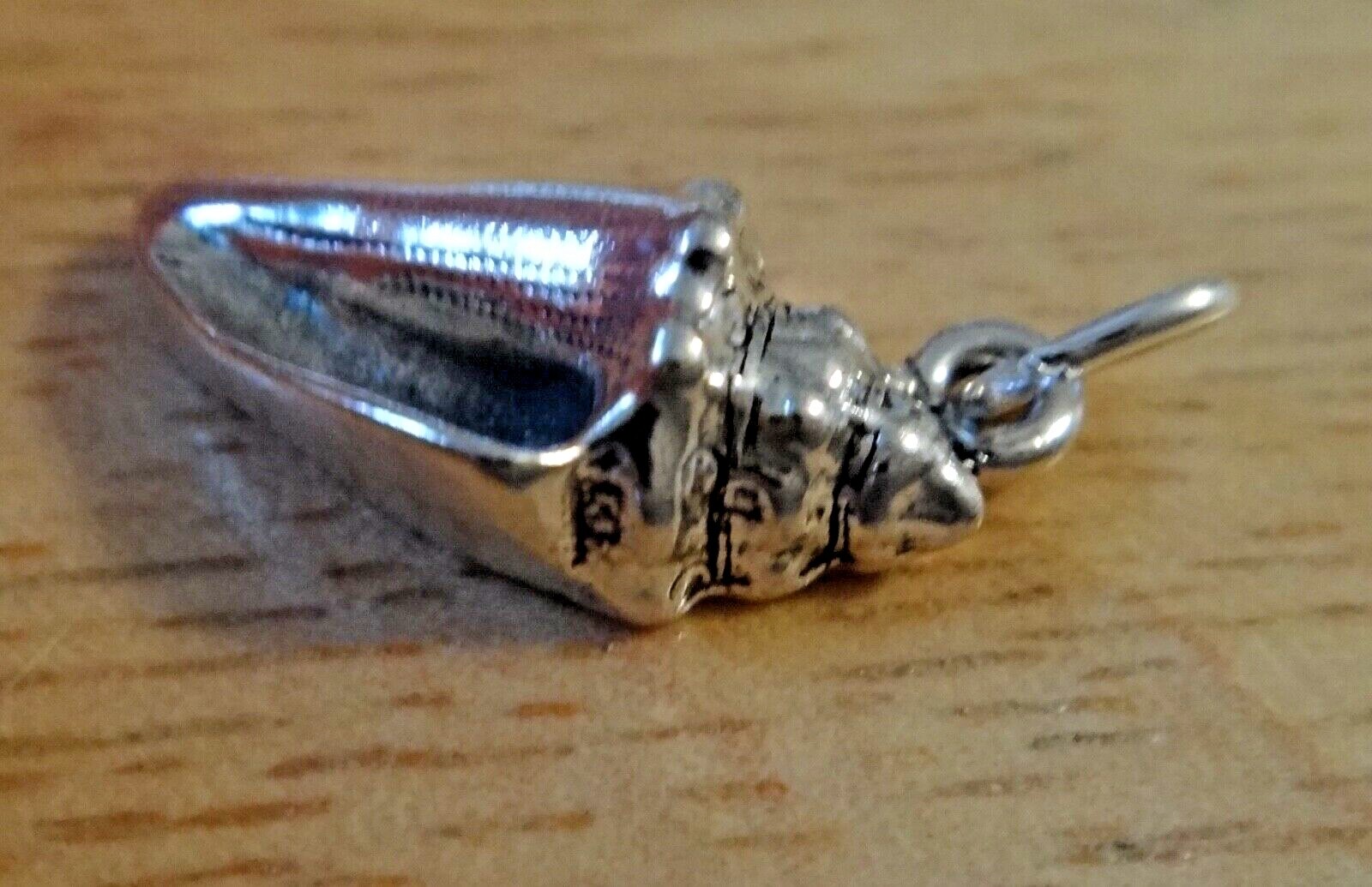 Sterling Silver 20x10mm 3.3gram Seashell Shell Beach Heavy Flat back Charm