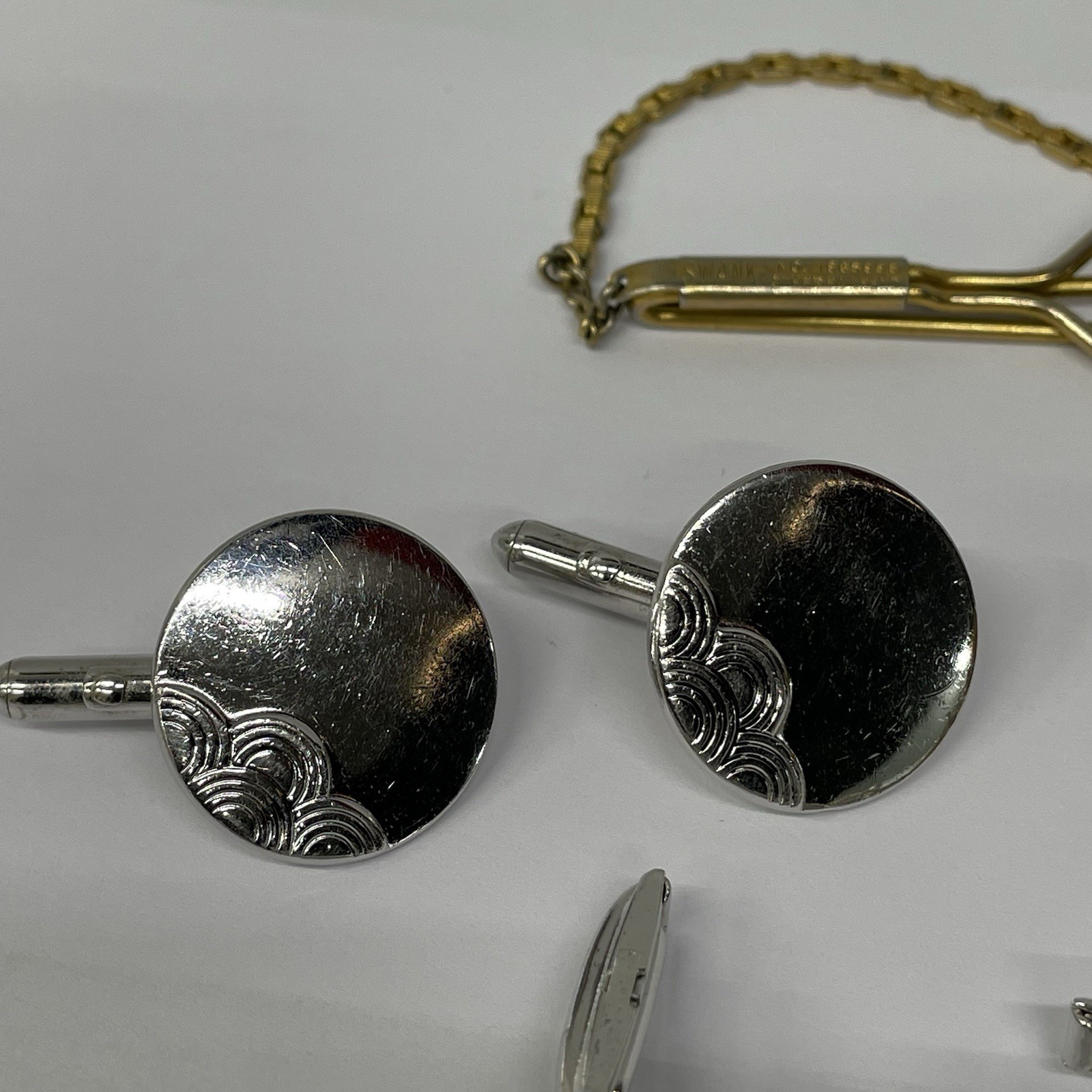 Vintage Mens Cufflinks Lot Tie Clip Money Clip Swank Kinney Art Deco Mid Century