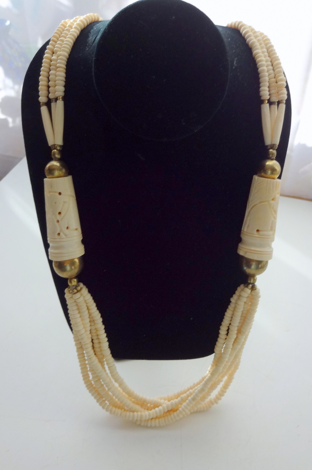 Atq African Berber Taureg Zoo Beads Statement Oval Figural Unisеx Necklace