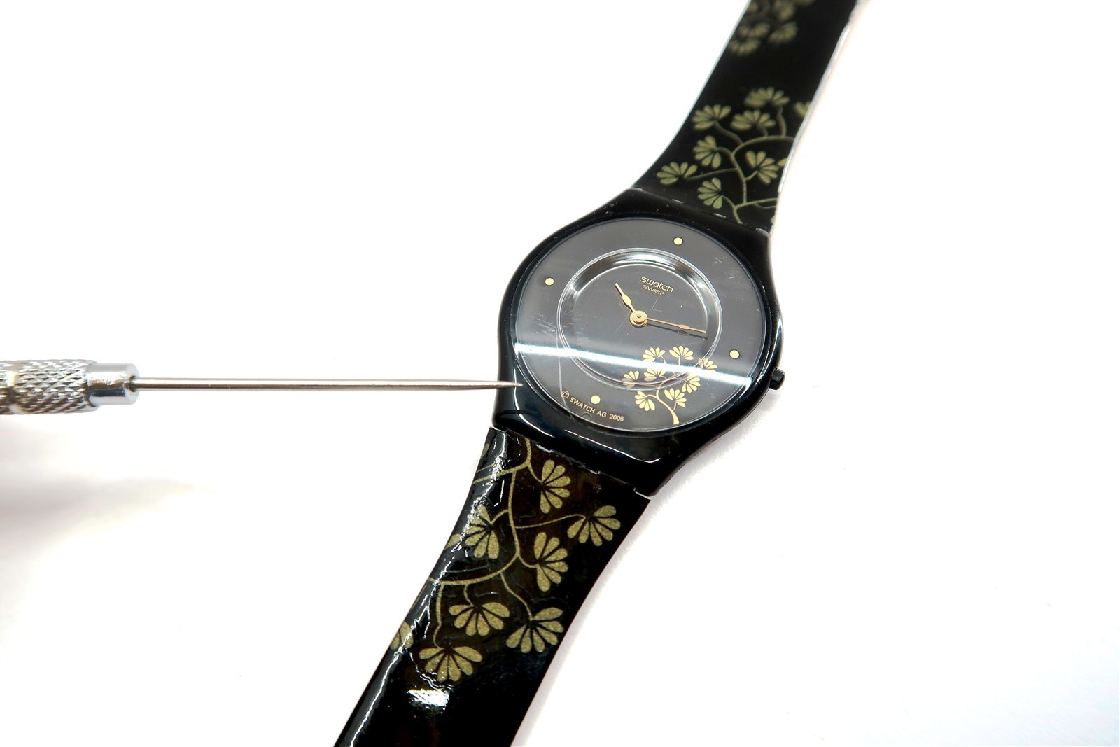 Swatch Skin Watch Ladies SHIMMER BLISS SFB138 w/ Case & Papers 2008 NEW BATTERY