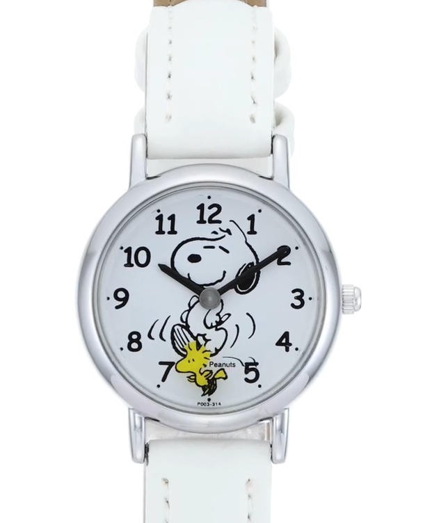 (age15+)Citizen QQ Peanuts Snoopy White Watch Woodstock P003-314Ladies Japan