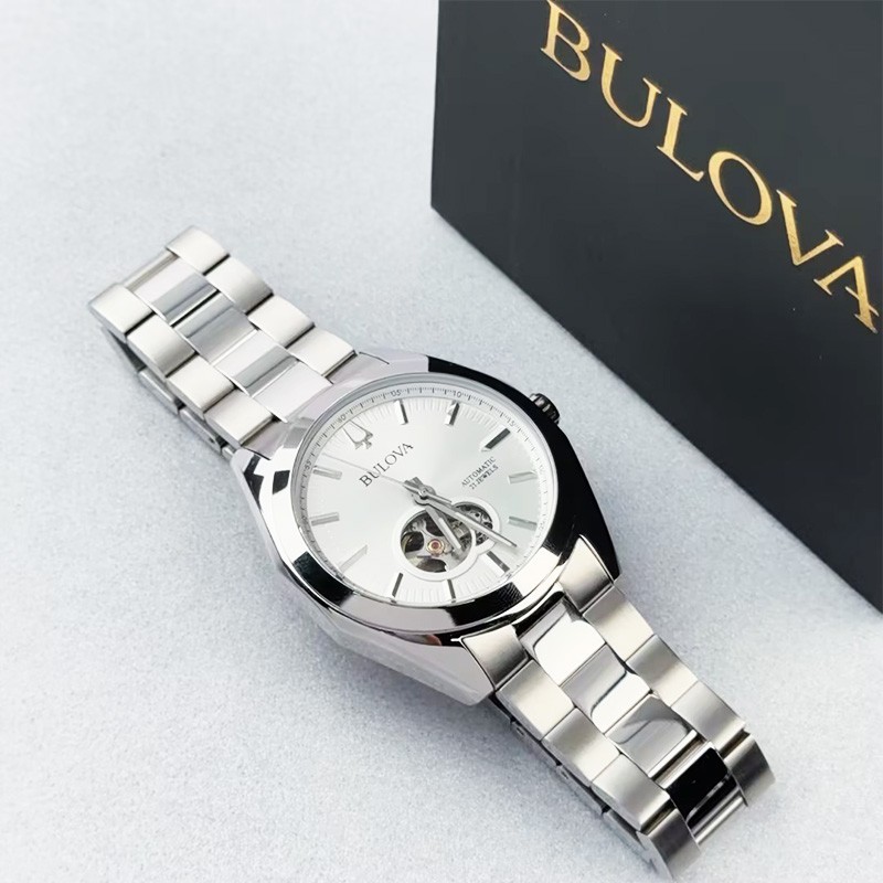 Bulova Surveyor Silver Tone Dial Automatic Men’s Watch 42 mm 96A274