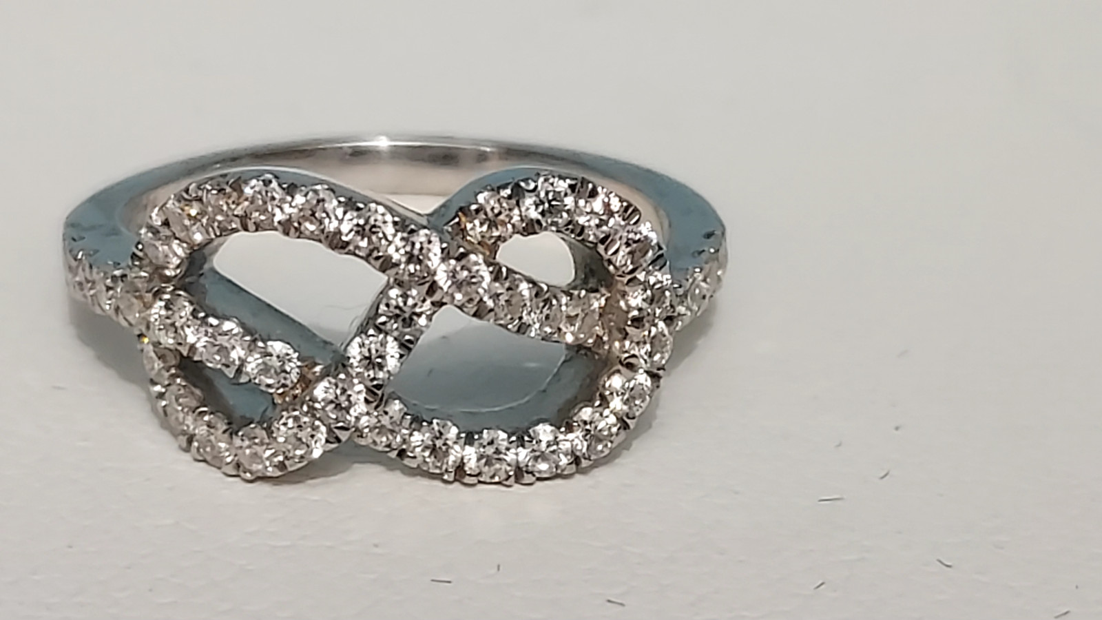 Signed SIL~**MOISSANITE BRAID BAND RING**~Sterling Silver~925~SIZE 5 1/2~3 Grams