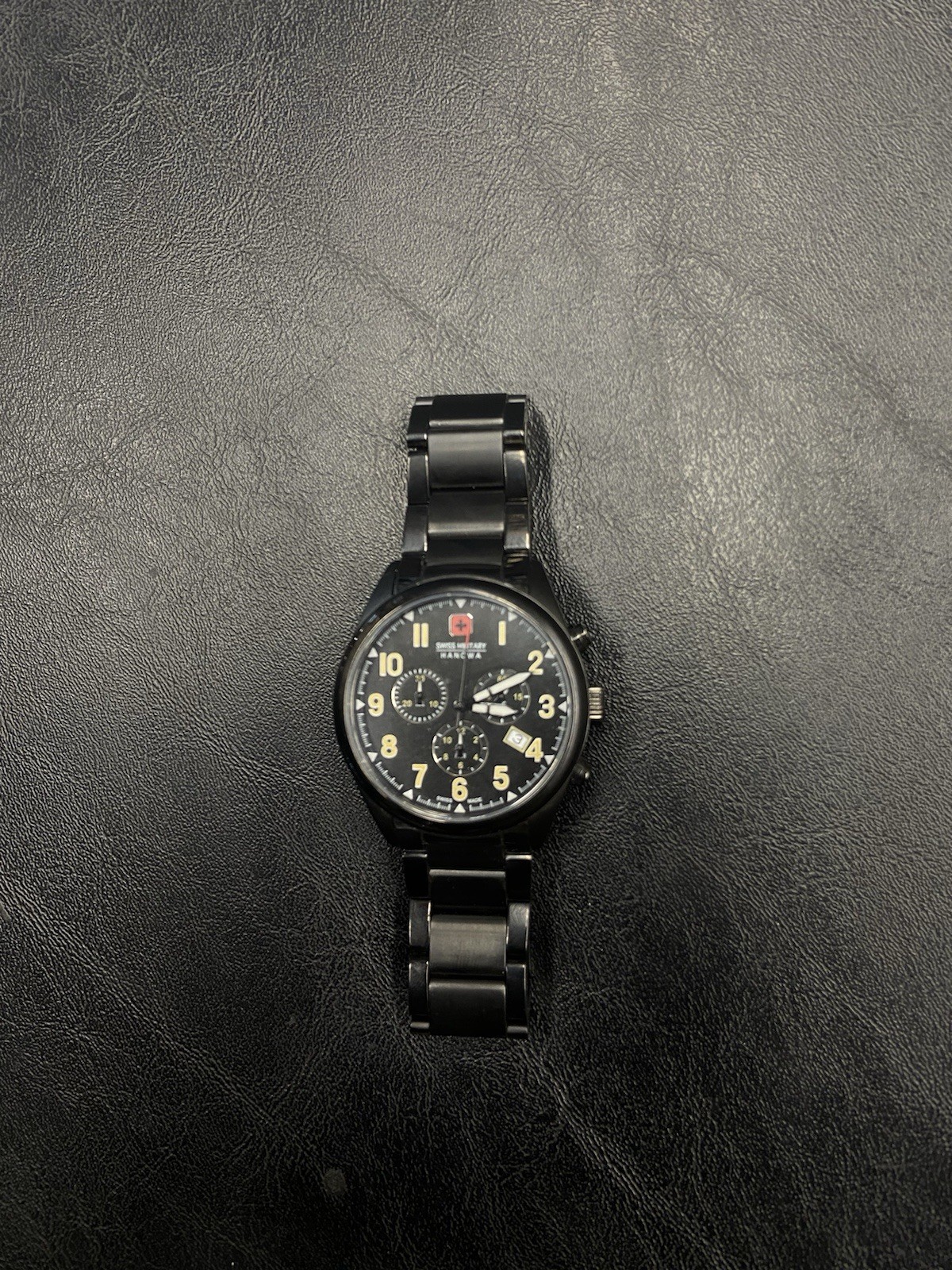 Swiss Military Hanowa Men’s Chronograph Date Quartz Black Dial 42mm Leather