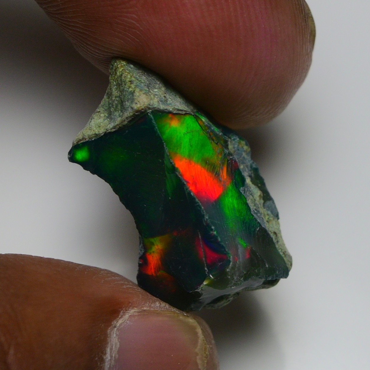 Jewelry Grade Black Opal Rough 13.90 Cts, Natural Ethiopian Raw, Neon Fire Opal