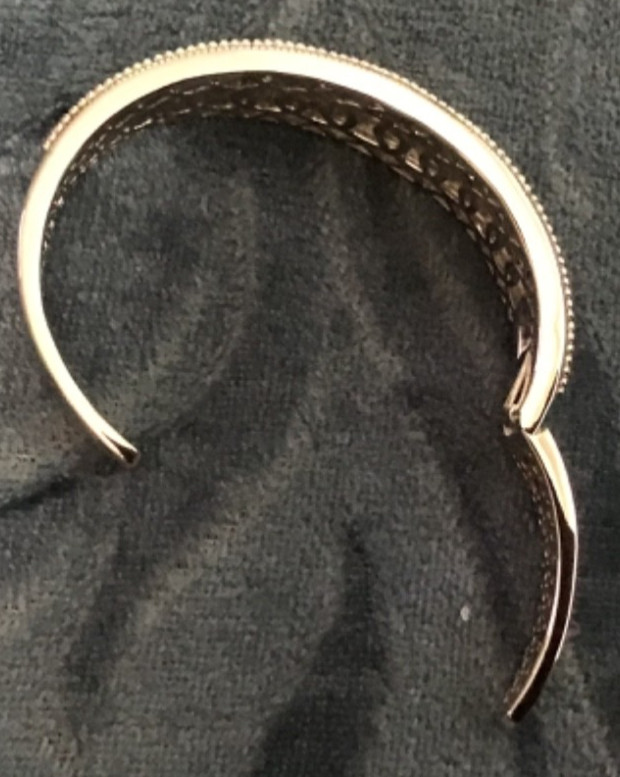 Affinity Wide Sterling Silver Diamond Cuff Bangle Tennis Weave Bracelet