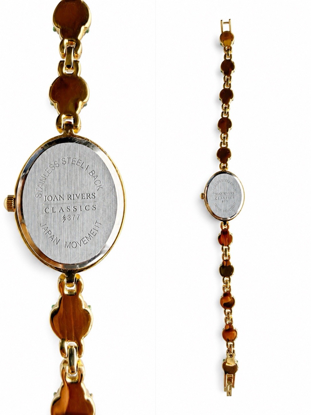 Vintage Joan Rivers Red Purple Green Enamel Ladybug Watch Gold Tone
