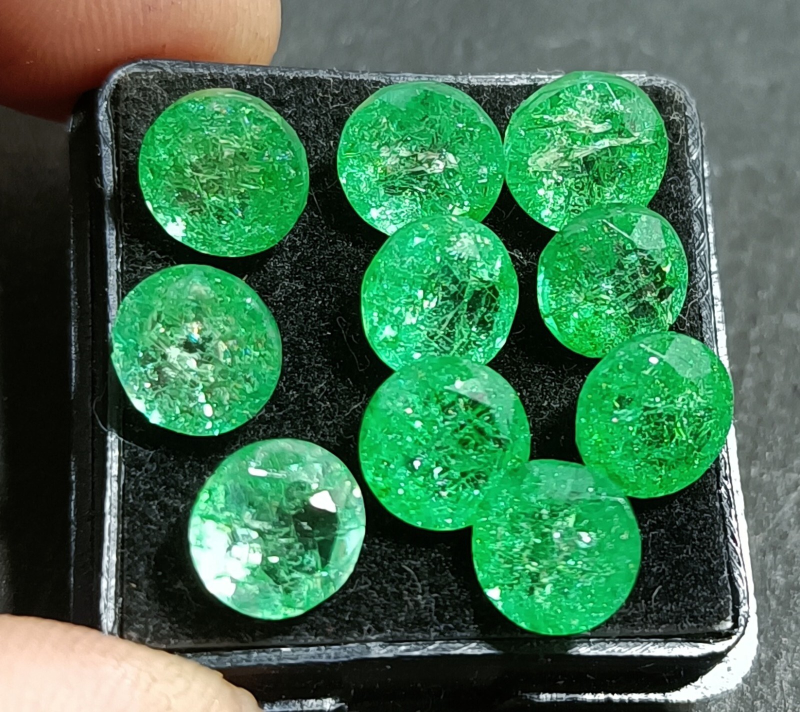 6 mm 10 Pcs Natural Colombian Green Emerald Round Lot Loose Certified Gemstone