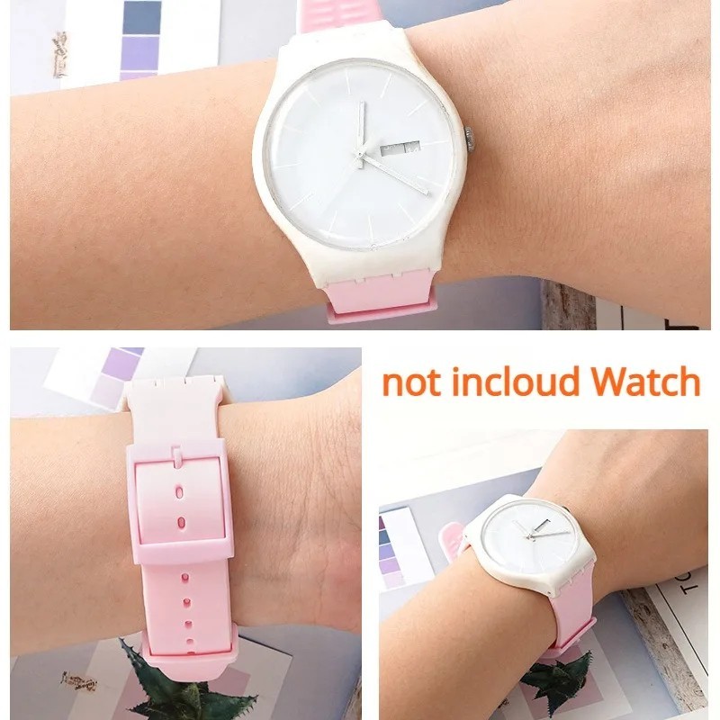 Wrist Watch Band Strap For Swatch 16mm 17mm 19mm 20mm Silicone Watchband