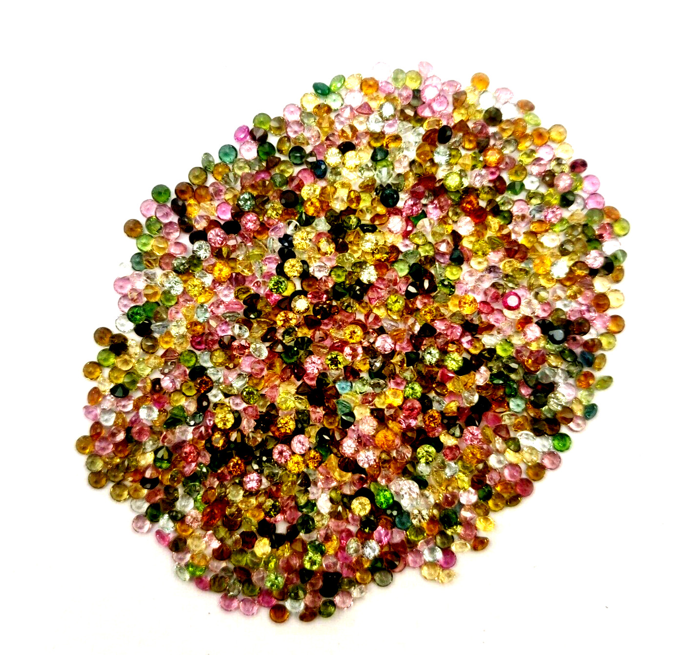 Natural Multi Tourmaline Round Cut Loose Gemstone Lot 100 Pcs 1-2 MM