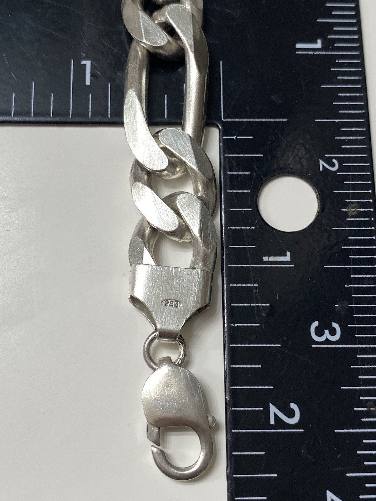 Figaro 8” Sterling Silver Bracelet Italy 60gms