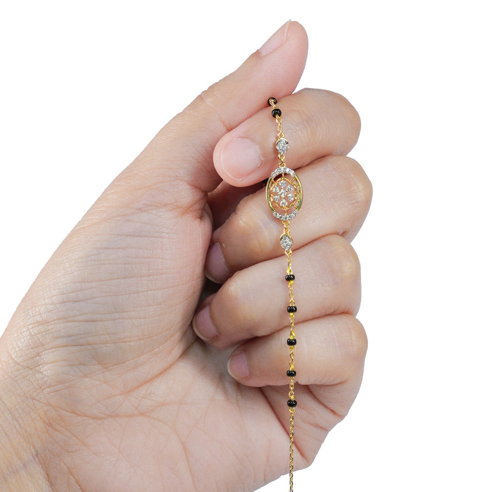 18 KARAT MANGALSUTRA BRACELET| NATURAL DIAMOND | IGI CERTIFIED | YELLOW GOLD