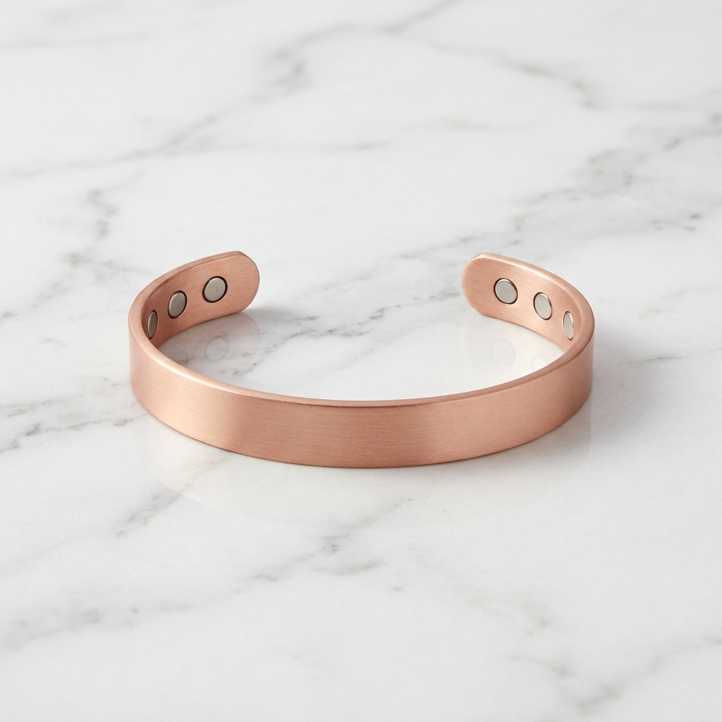9 Pack Solid Copper Magnetic Bracelet Arthritis Pain Therapy Cuff Set Display