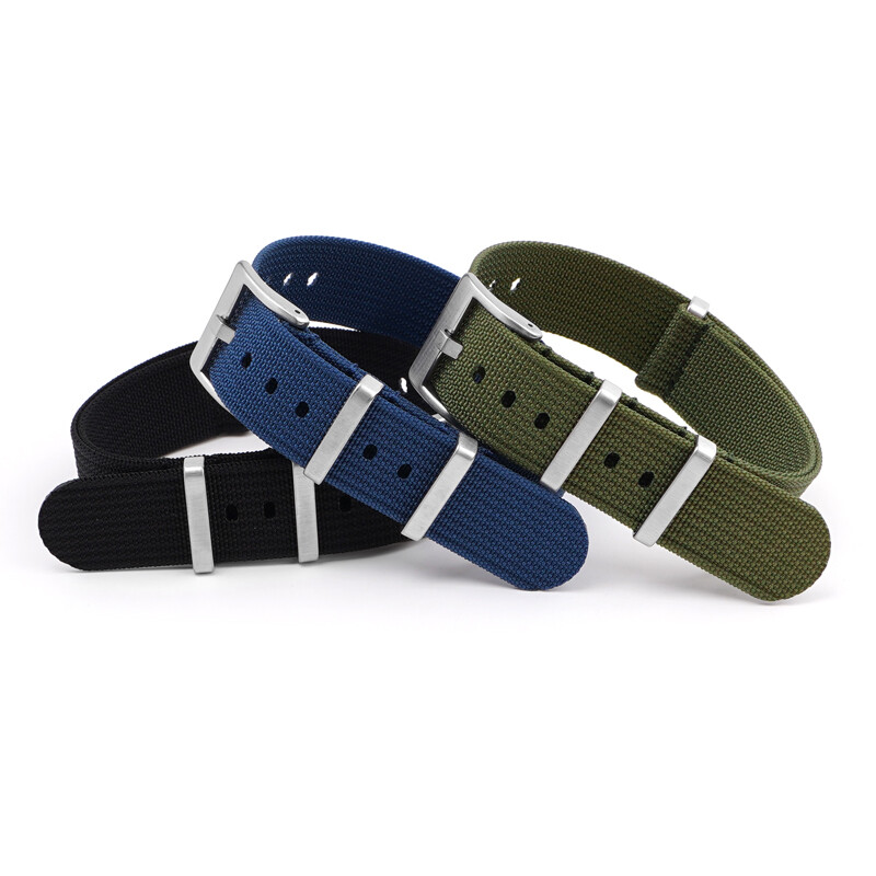 20mm Sport Bracelet Watch Strap Retro One-Piece Long Watchband Weave Nylon Bands