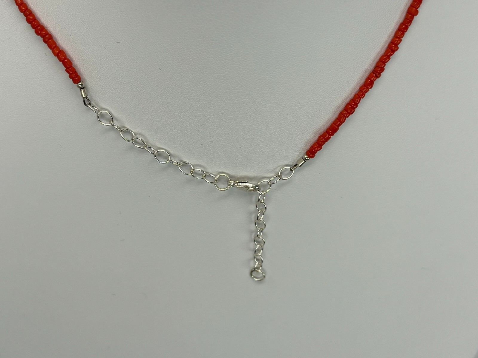 Natural Mediterranean Red Coral Necklace w Argentium Nickle free Silver.