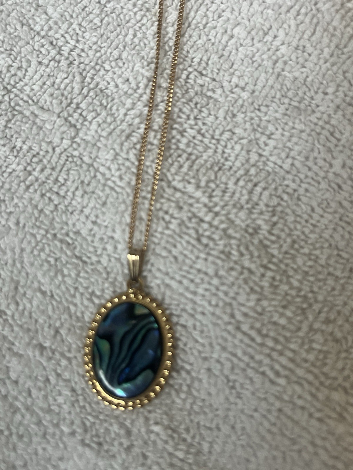 Ariki 22k Gold Plate Necklace – Paua Shell New Zealand – Fine Jewelry W Box