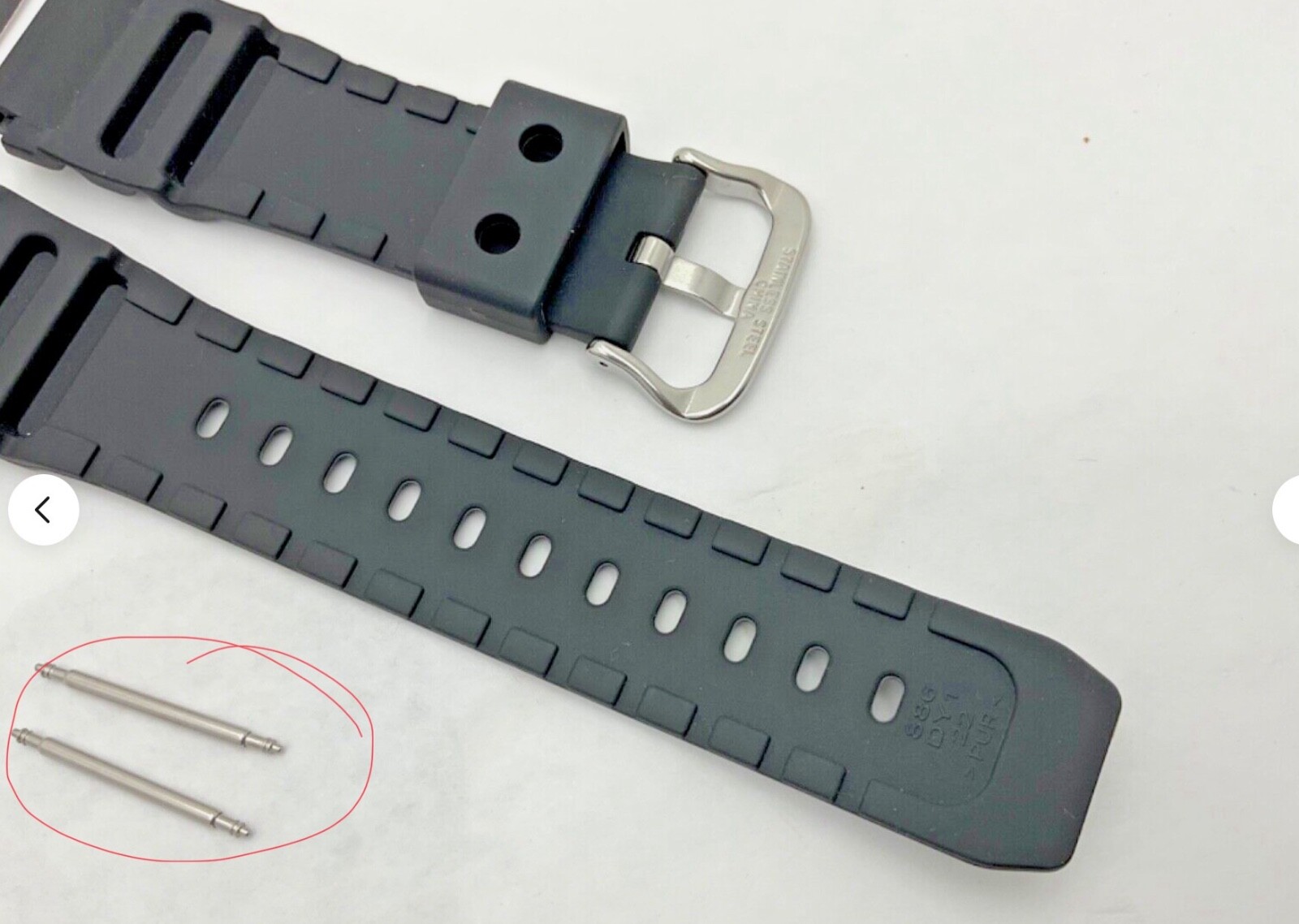 Genuine Casio Watch Band Diver MDV-106-1AV Rubber Strap and Spring Rods.