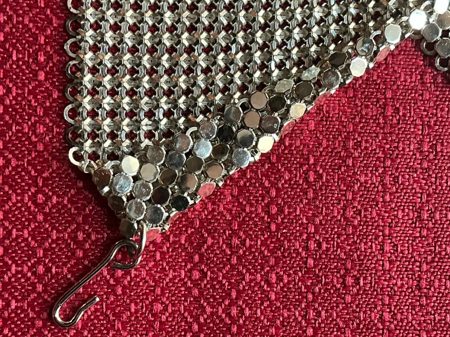 Vintage Whiting & Davis Silver Mesh Bandana Scarf Necklace & Wallet Set USA Made