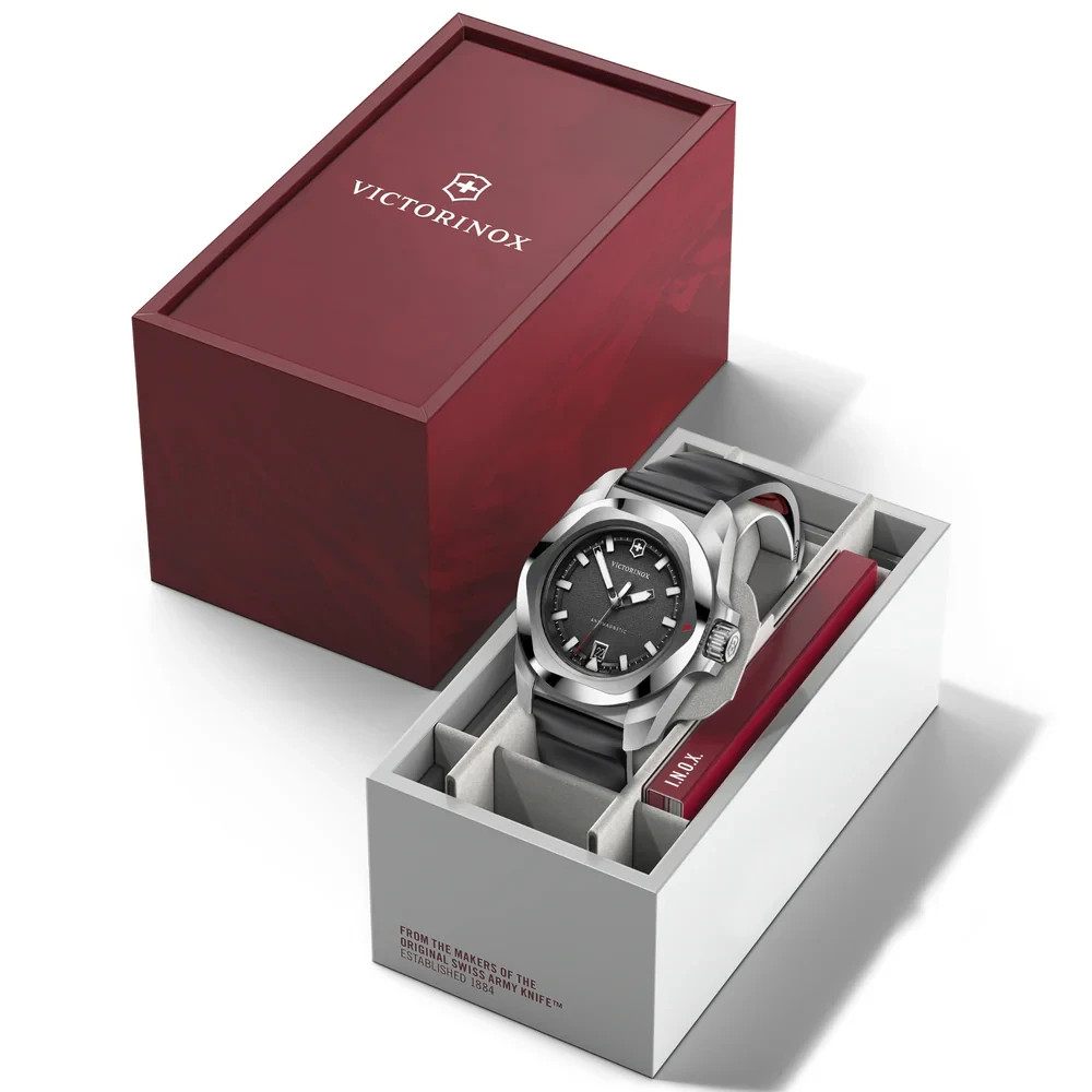 Victorinox Journey Mens Quartz Watch 242009 1884 43mm Black Date Dial Steel 200M