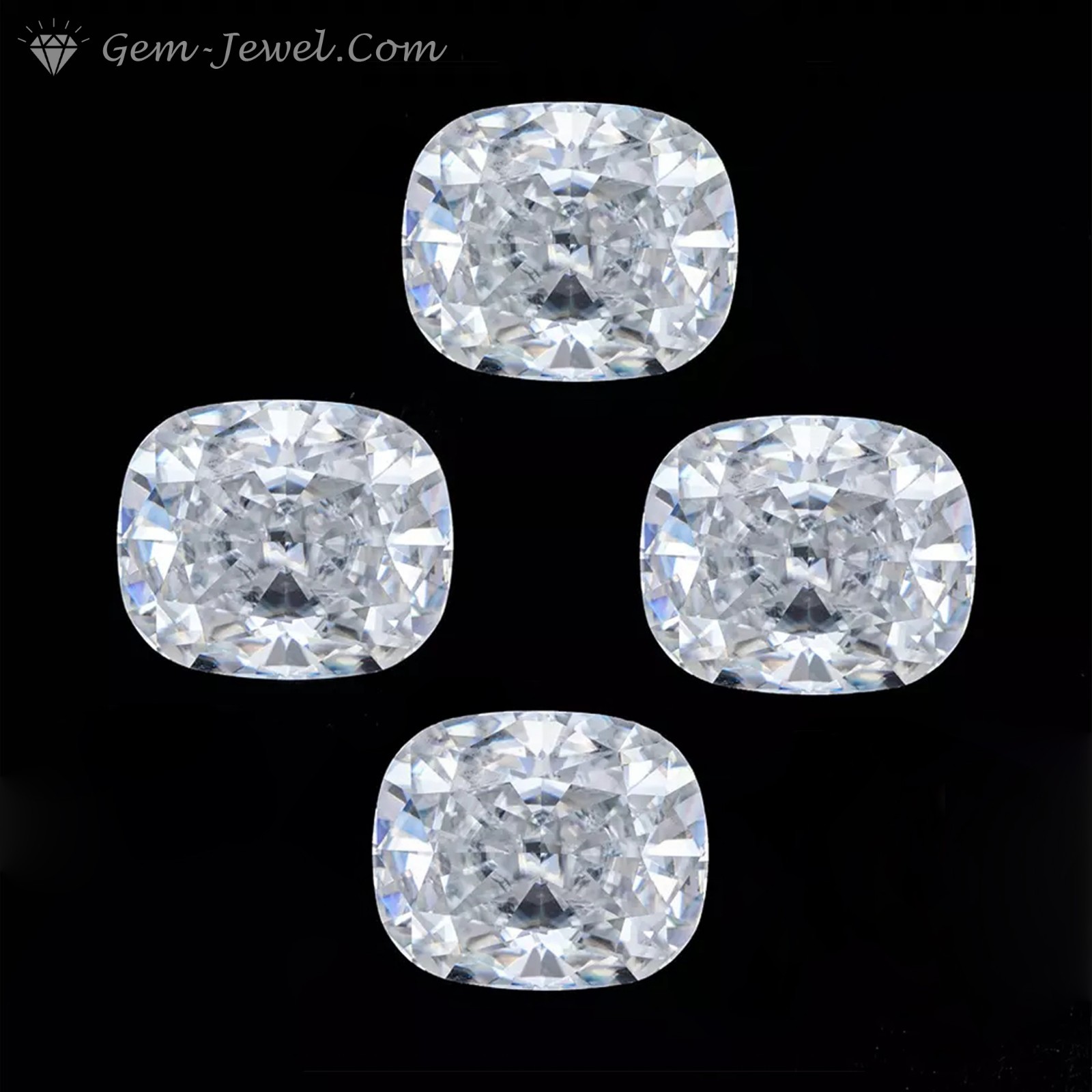 Huge Rare 10 x 10 MM 4.25 CT Off White Cushion Shape Cut Loose Moissanite 4 Ring