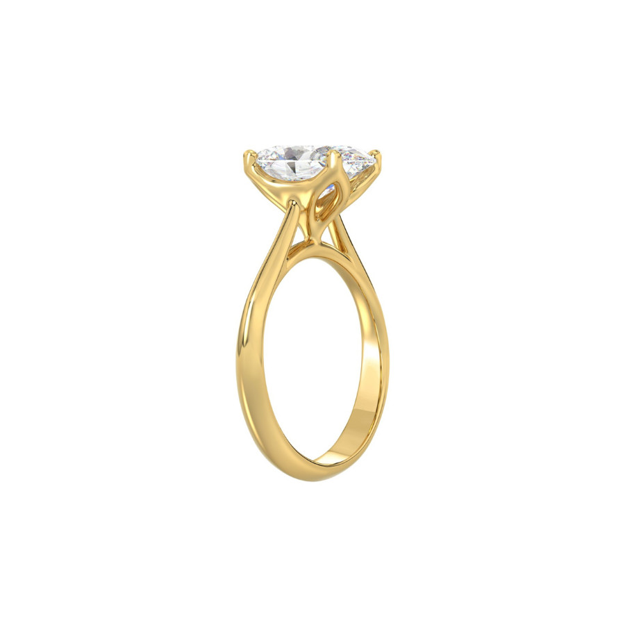 Lab Grown Diamond Engagement Ring 14K Yellow Gold, IGI Certified, 1-4 Carat D-F