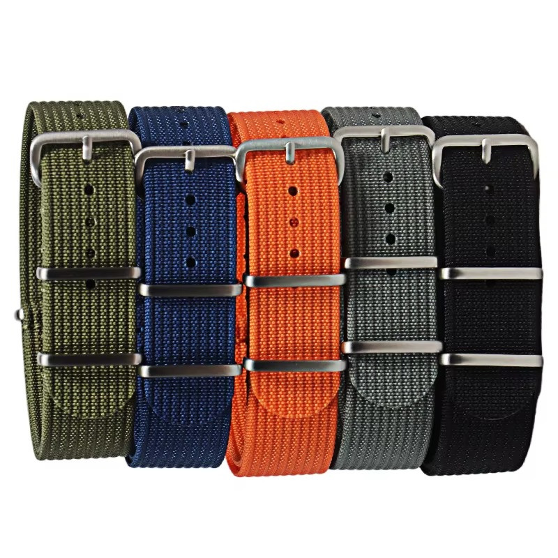 Ribbed Nylon Watch Strap 18mm 20mm 22mm Military Band Belt for Seiko Omega Rolex