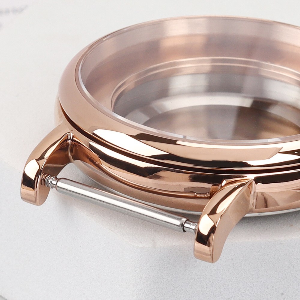 Sapphire 40mm Vintage Watch Case Rose Gold 316 Steel 10ATM For ETA 2824 Movement