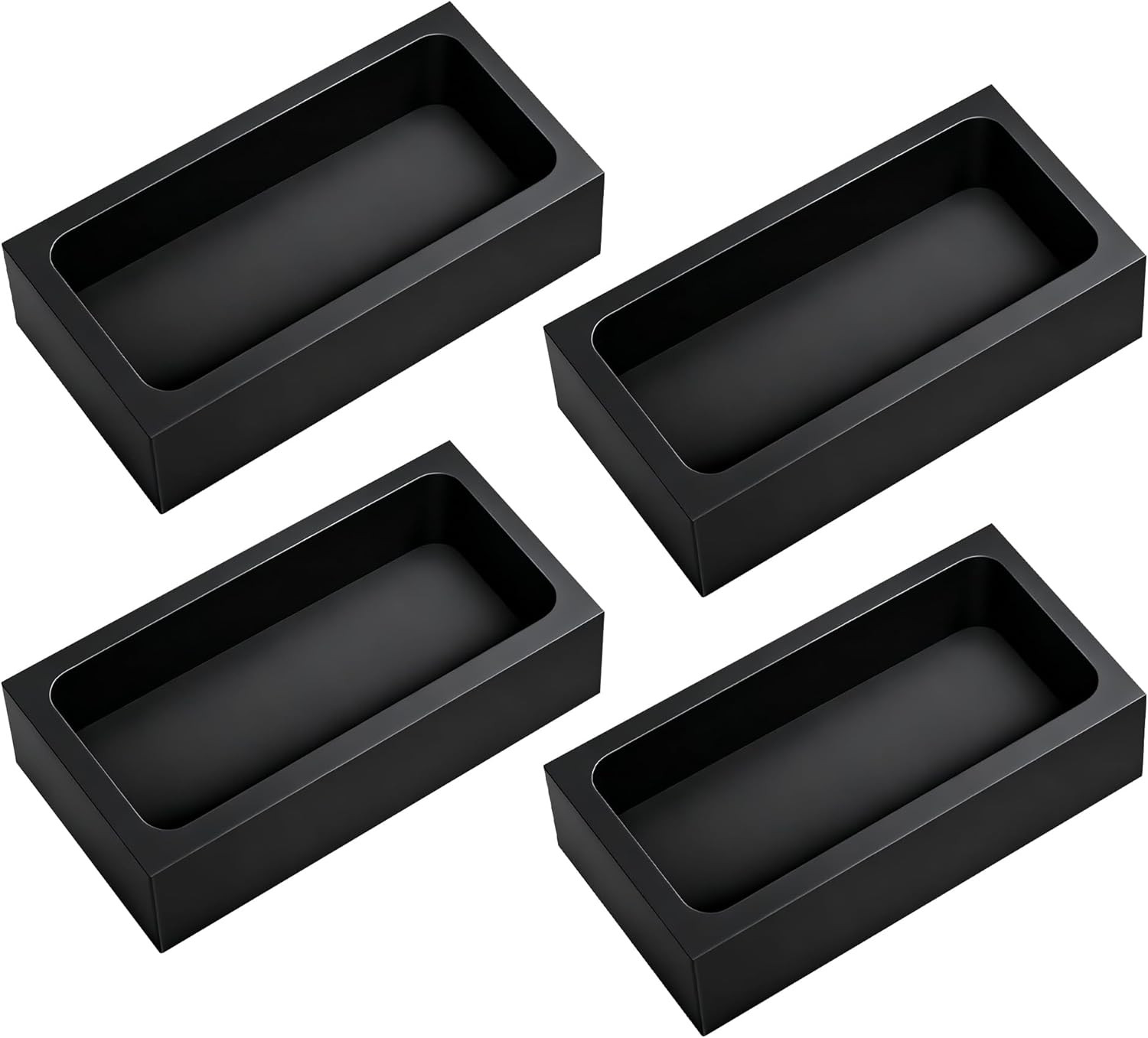 4 Pcs 1Kg High-Purity Graphite Ingot Molds for Casting Gold Silver Aluminum Copp