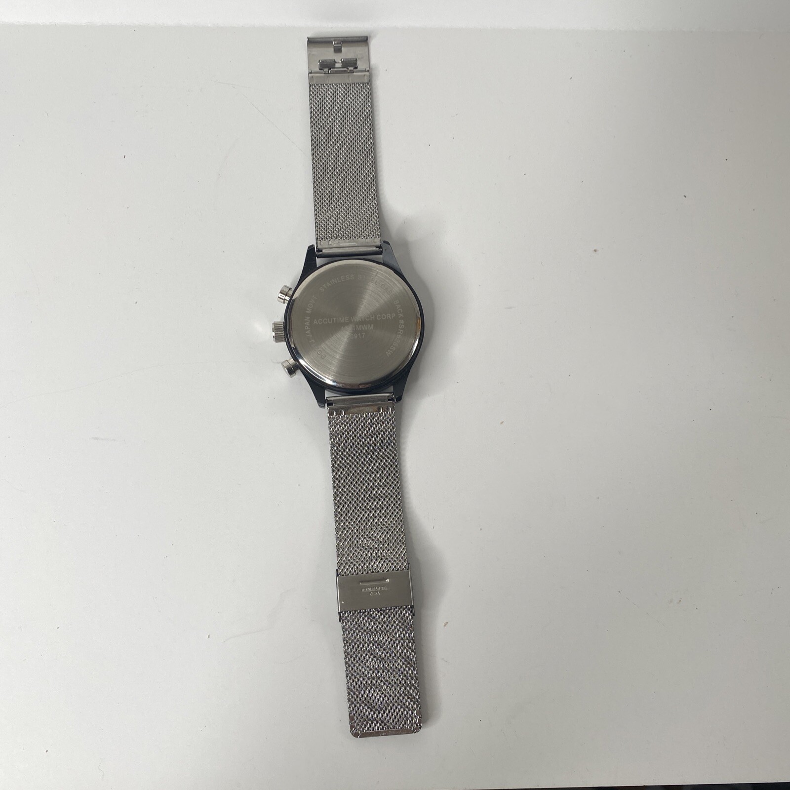 Accutime Watch Corp 4001MWM Black Bezel & Band Watch Not tested needs battery.