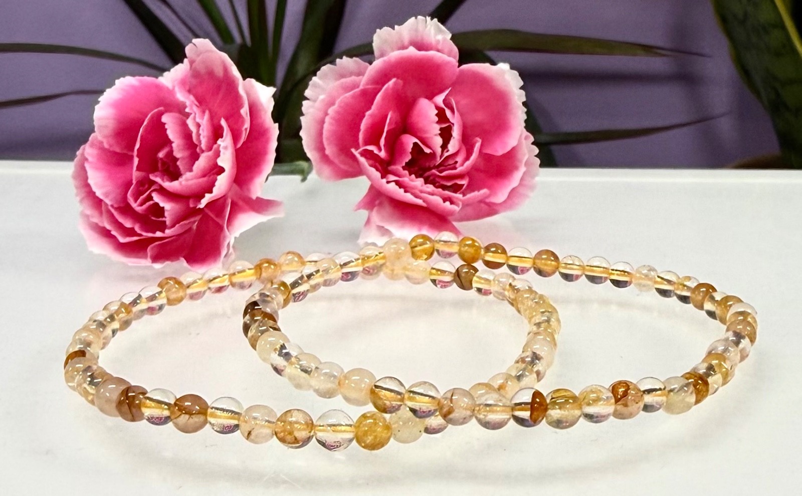 Wholesale 6 Pcs Natural Golden Healer 4mm 7.5” Crystal Stretch Bracelet