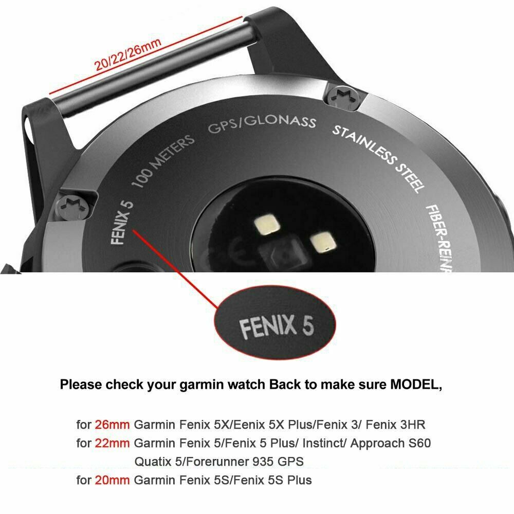 Easy Fit Silicone Strap For Garmin Fenix 7 7X Solar 6 6X Pro 5 5X 3 Watch Band