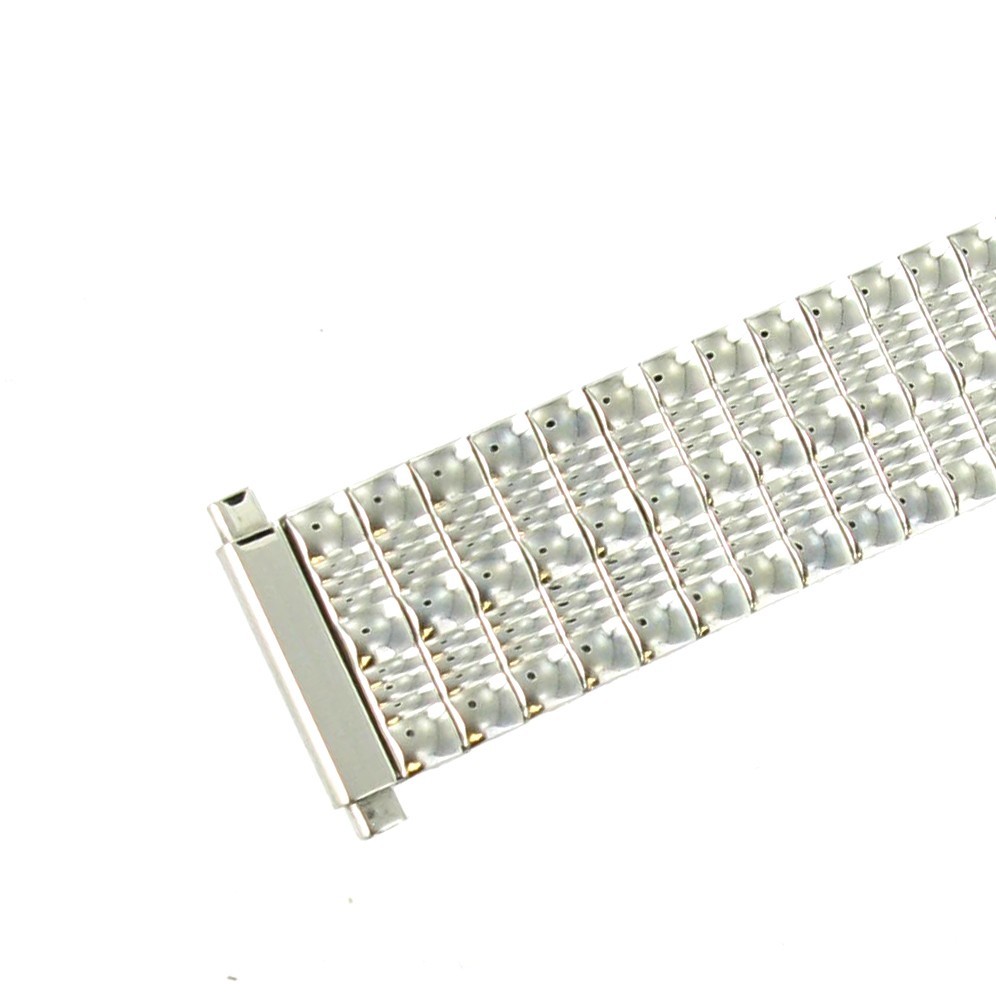 15-19mm Gilden Twist-O-Flex Shiny Silver Stainless Steel Watch Band Reg 512-S