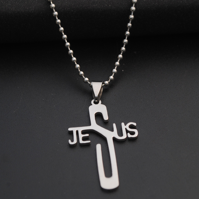 J&J Bro™ Jesus Name on Cross Christian Religious Pendant Necklace Bulk Packing