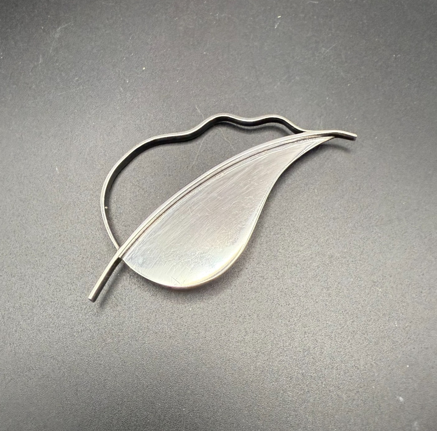 925 Sterling Frances Holmes Booth by fhb Brooch Pin Modernist Leaf 22g – RARE