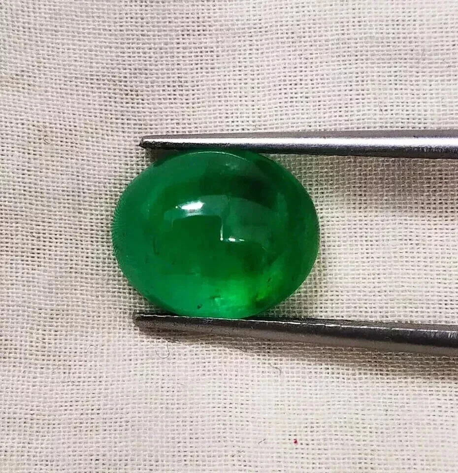 9.55 Ct Natural Colombian Green Emerald Untreated Oval Certified Loose Gemstone