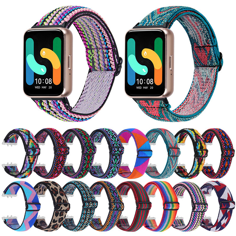 For Samsung Galaxy Fit 3 Bohemia Elastic Nylon Strap Replacement Watch Band