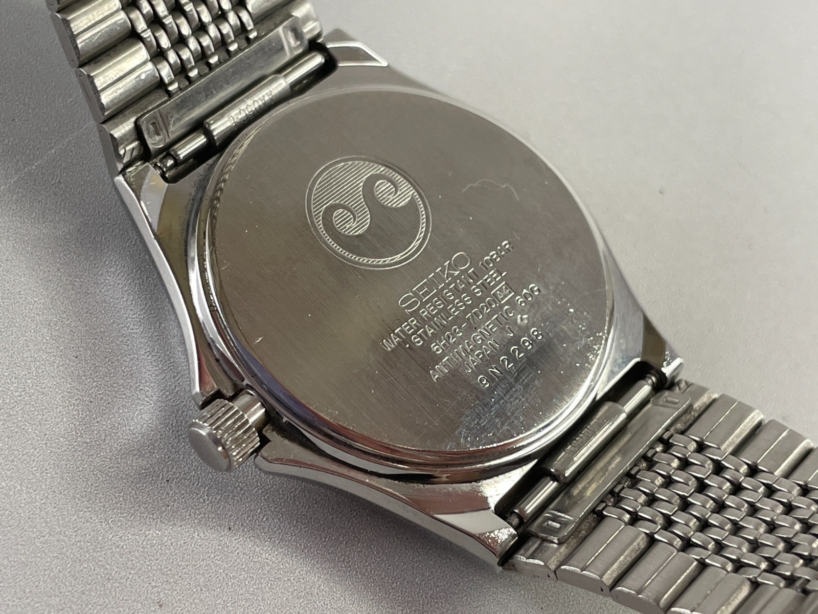 Vtg 1989 [N.Mint] Seiko Chronos 5H23-7D20 Japan 35mm Silver Dial Qz Men’s Watch