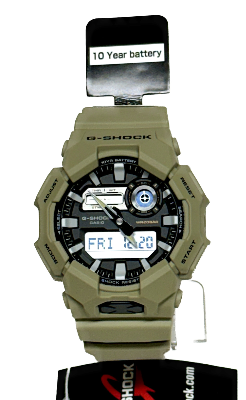 Casio GA010-5A analog-digital watch Khaki carbon guard NEW