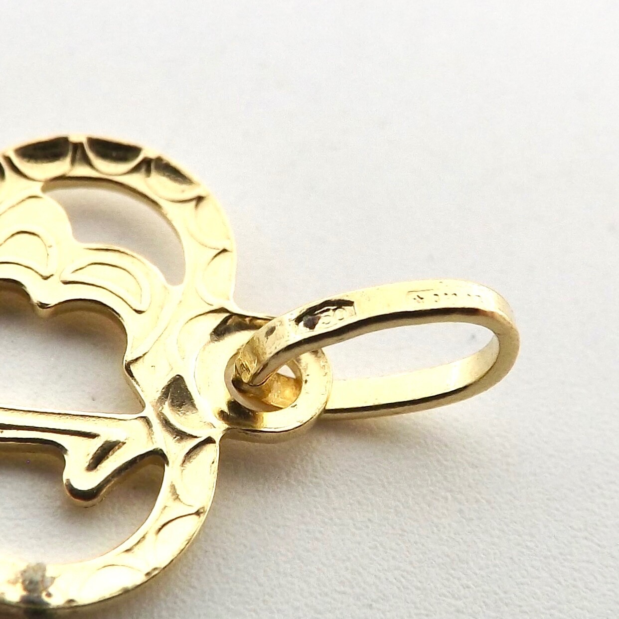 18k Gold Lucky 13 Number Thirteen Heart Charm Pendant Italy 750 New
